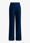 Valentino High-waist Wide-leg Jeans In Blue