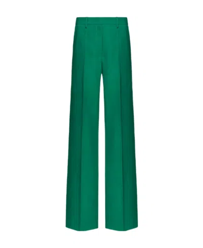 Valentino High-waist Wide-leg Trousers In Green