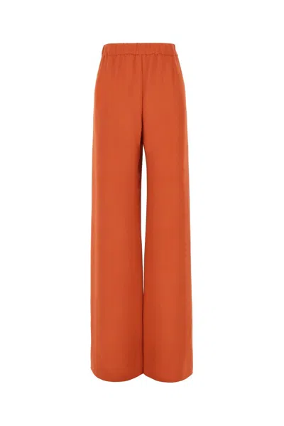 Valentino Elastic Waist Wide-leg Trousers In Orange