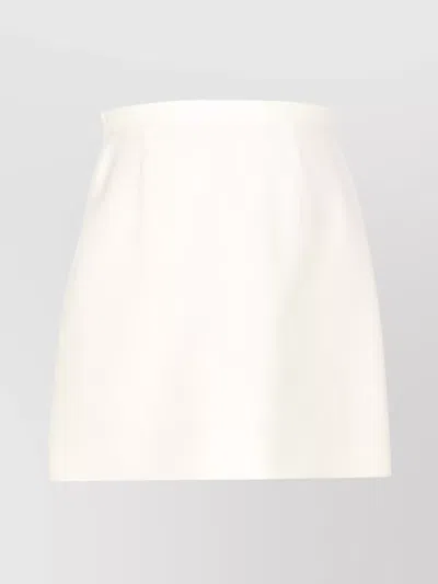 Valentino High-waisted Embellished Skirt Jewel Buttons In White