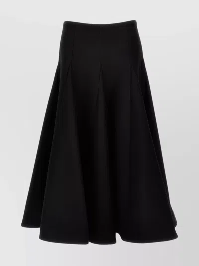 Valentino High-waisted Flared Pleated Midi Skirt