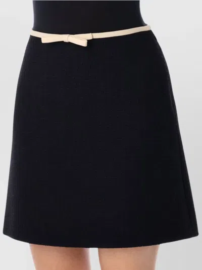 Valentino High-waisted Mini Skirt Bow Detail In Black