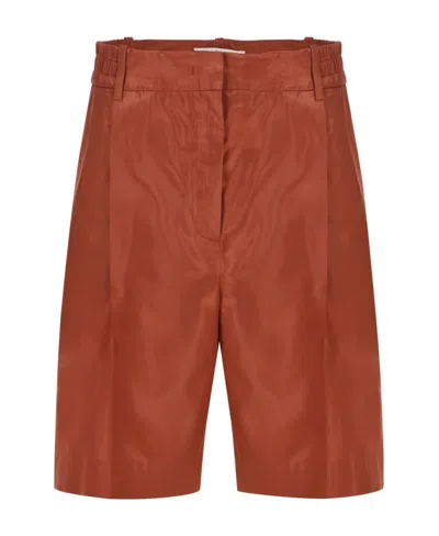 Valentino High-waisted Silk Shorts In Red