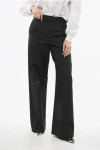 Valentino High-waisted Solid Color Pants With Belt Loops In Black