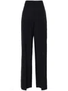 Valentino High-waisted Tailored Wool Trousers In Blue