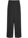 Valentino Wool Trousers With Straight Leg And High Waist In Black