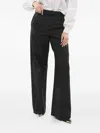 Valentino High-waisted Solid Color Pants With Belt Loops In Black