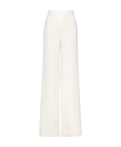 Valentino High-waisted Wide-leg Trousers In White