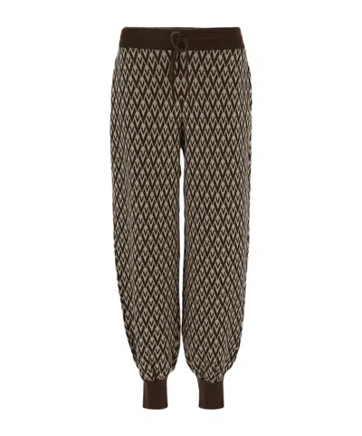 VALENTINO CHEVRON-PATTERN DRAWSTRING TROUSERS