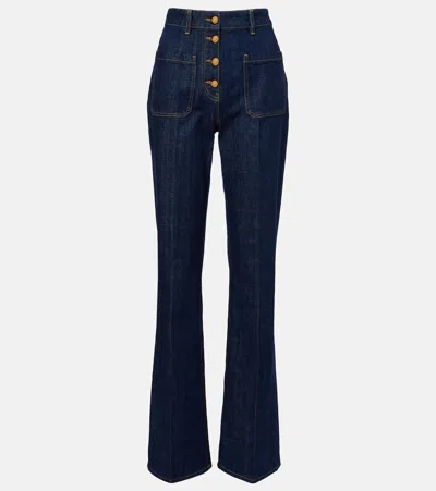 Valentino High-rise Flared Jeans In Blue