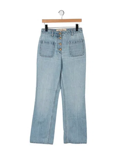 Pre-owned Valentino High-rise Flared Jeans In Blue
