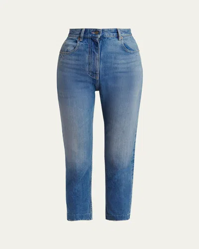 Valentino High-rise Skinny-leg Crop Jeans In Blue