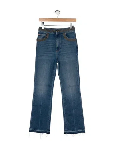 Pre-owned Valentino High-rise Straight Leg Jeans In Blue