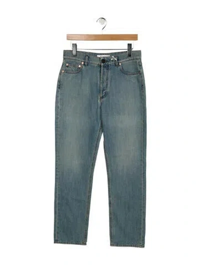 Pre-owned Valentino High-rise Straight Leg Jeans In Blue