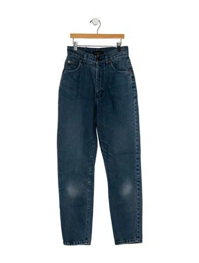 Pre-owned Valentino High-rise Straight Leg Jeans In Blue