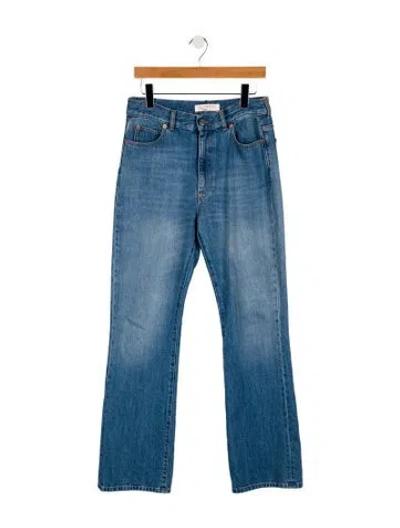 Pre-owned Valentino High-rise Straight Leg Jeans In Blue