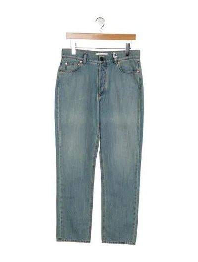 Pre-owned Valentino High-rise Straight Leg Jeans In Blue