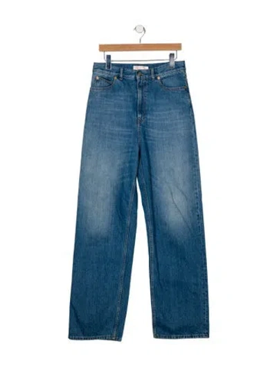 Pre-owned Valentino High-rise Straight Leg Jeans In Blue
