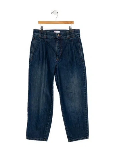 Pre-owned Valentino High-rise Straight Leg Jeans In Blue