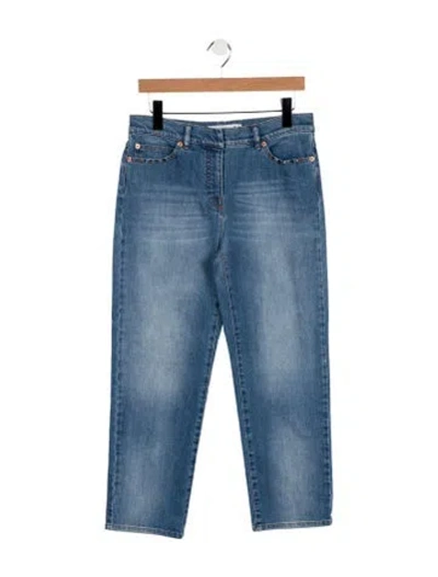 Pre-owned Valentino High-rise Straight Leg Jeans In Blue