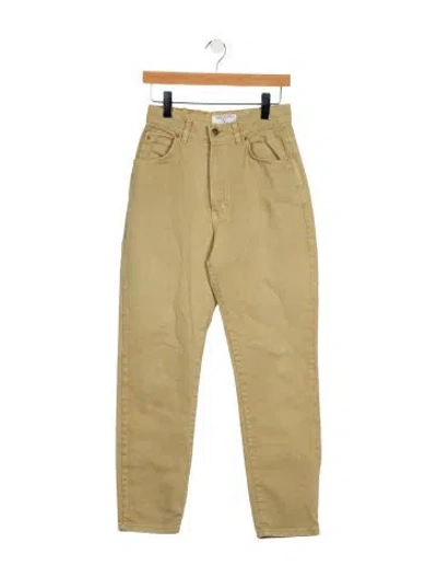 Pre-owned Valentino High-rise Straight Leg Jeans In Green
