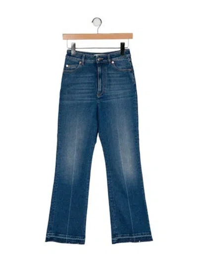 Pre-owned Valentino High-rise Wide Leg Jeans In Blue