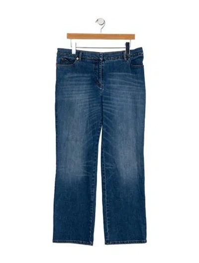 Pre-owned Valentino High-rise Wide Leg Jeans In Blue
