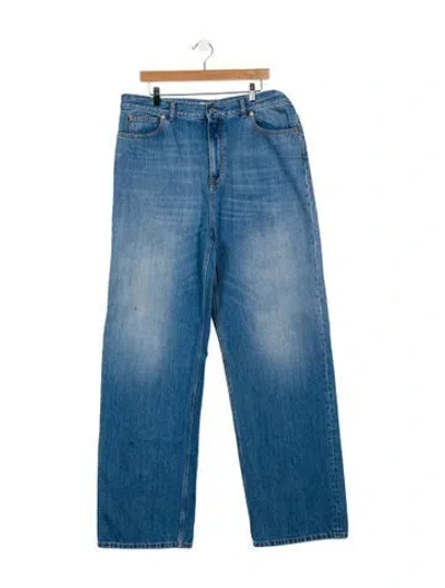 Pre-owned Valentino High-rise Wide Leg Jeans In Blue