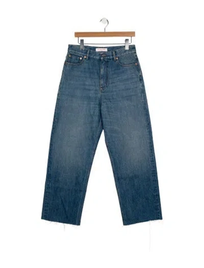 Pre-owned Valentino High-rise Wide Leg Jeans In Blue