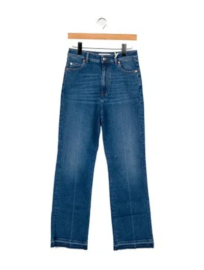 Pre-owned Valentino High-rise Wide Leg Jeans In Blue