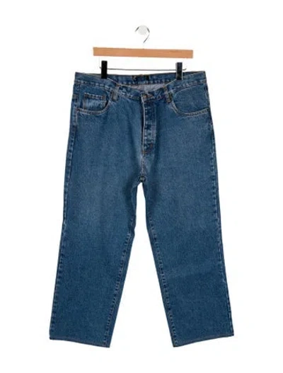 Pre-owned Valentino High-rise Wide Leg Jeans In Blue