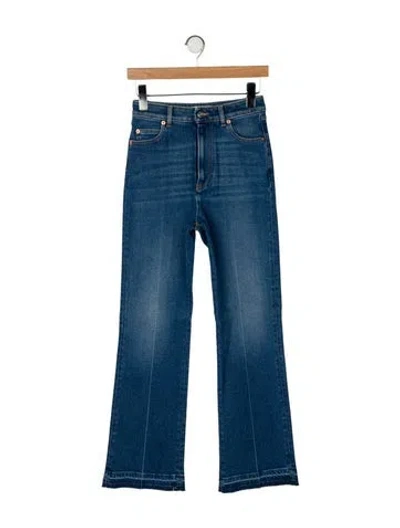 Pre-owned Valentino High-rise Wide Leg Jeans In Blue