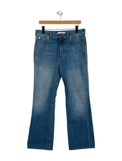 Pre-owned Valentino High-rise Wide Leg Jeans In Blue