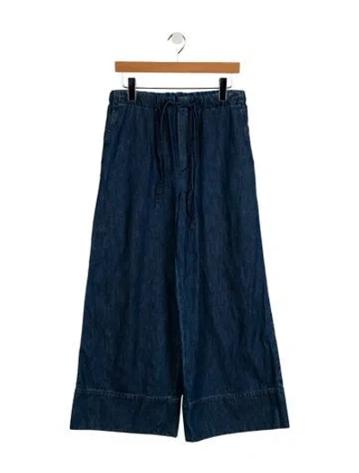 Pre-owned Valentino High-rise Wide Leg Jeans In Blue