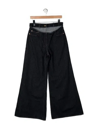 Pre-owned Valentino High-rise Wide Leg Jeans In Blue