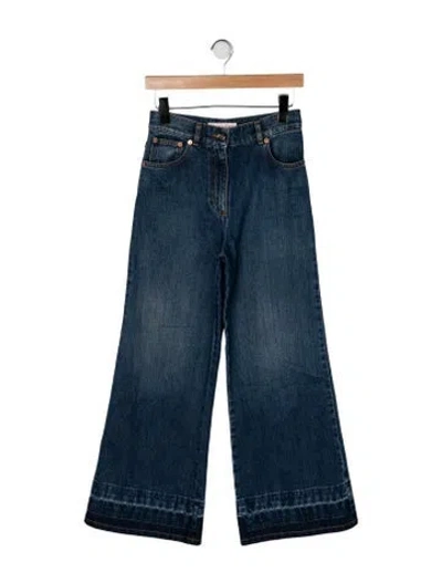 Pre-owned Valentino High-rise Wide Leg Jeans In Blue