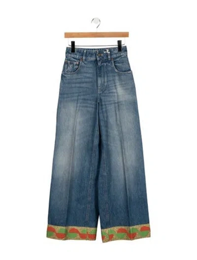 Pre-owned Valentino High-rise Wide Leg Jeans W/ Tags In Blue