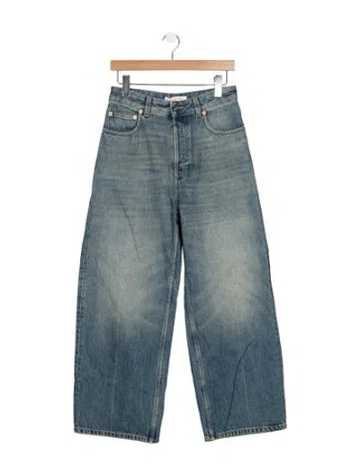 Pre-owned Valentino High-rise Wide Leg Jeans W/ Tags In Blue