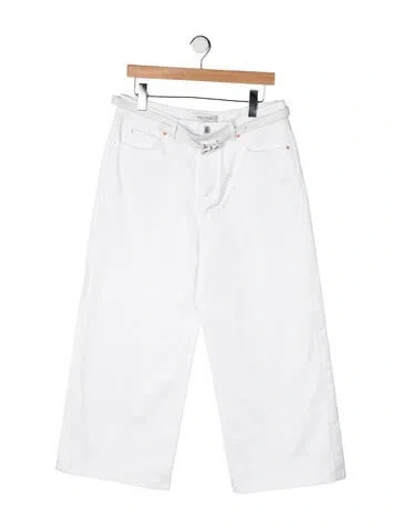 Pre-owned Valentino High-rise Wide Leg Jeans In White