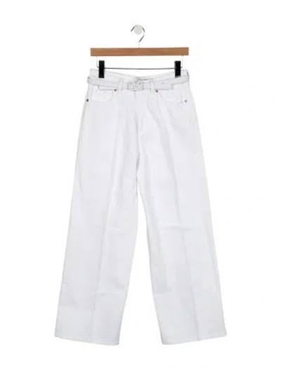 Pre-owned Valentino High-rise Wide Leg Jeans In White