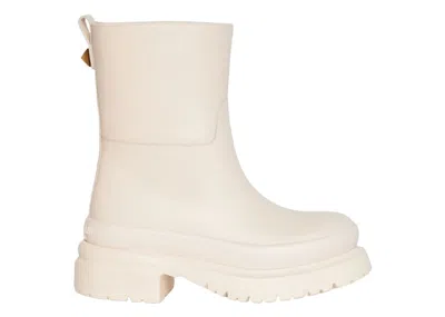 Pre-owned Valentino Garavani Hightop Boot (women's) Sneakers In Ivory In White