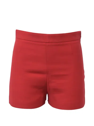 Pre-owned Valentino High-waisted Tailored Shorts In Red