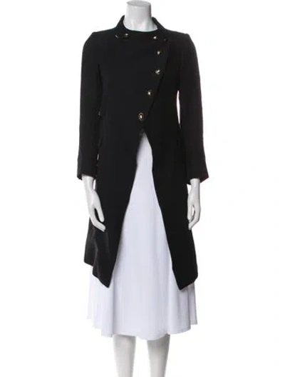 Pre-owned Valentino Hiver Trench Coat In Black
