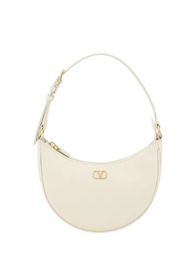 Valentino Garavani Hobo Mini Vlogo Shoulder Bag In Light Ivory
