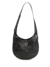 Valentino Garavani Medium Hoboho Bag In Chevron-pattern Nappa In Black