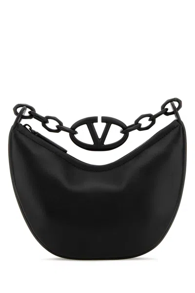 Valentino Garavani Hobo Vlogo Moon Handbag In Nero