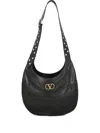 Valentino Hoboho Small Shoulder Bag With Studded Strap In Black