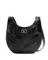Valentino Hoboho Chevron Vlogo Hobo Shoulder Bag In Black