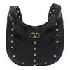 Valentino Garavani Small Hoboho Chevron Quilted Shoulder Bag With Studs In Black