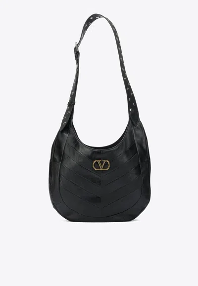 Valentino Garavani Hoboho Vlogo Crossbody Bag In Black